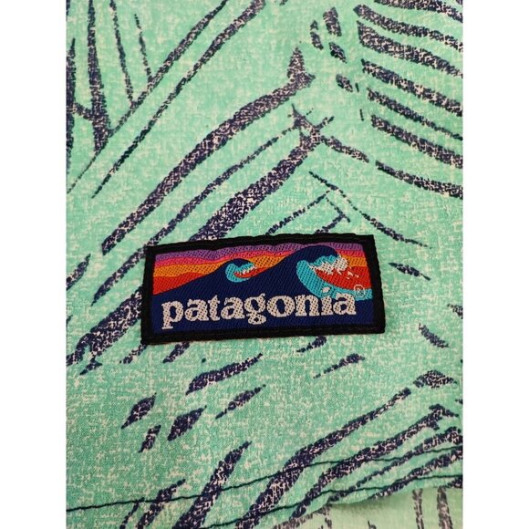 Patagonia Men's Blue Palms Print Unlined Swim Trunk Shorts Size 38 - Picture 3 of 11